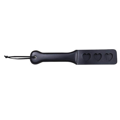 Foto 2 do produto Spanking Paddle - Palmatória Dupla Feita em Couro em Forma de Coração - 32 cm