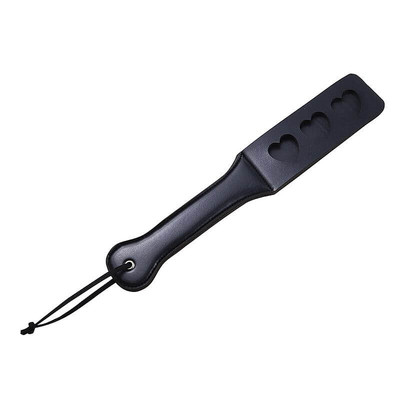 Foto 6 do produto Spanking Paddle - Palmatória Dupla Feita em Couro em Forma de Coração - 32 cm