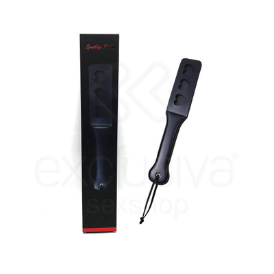 Foto 1 do produto Spanking Paddle - Palmatória Dupla Feita em Couro em Forma de Coração - 32 cm
