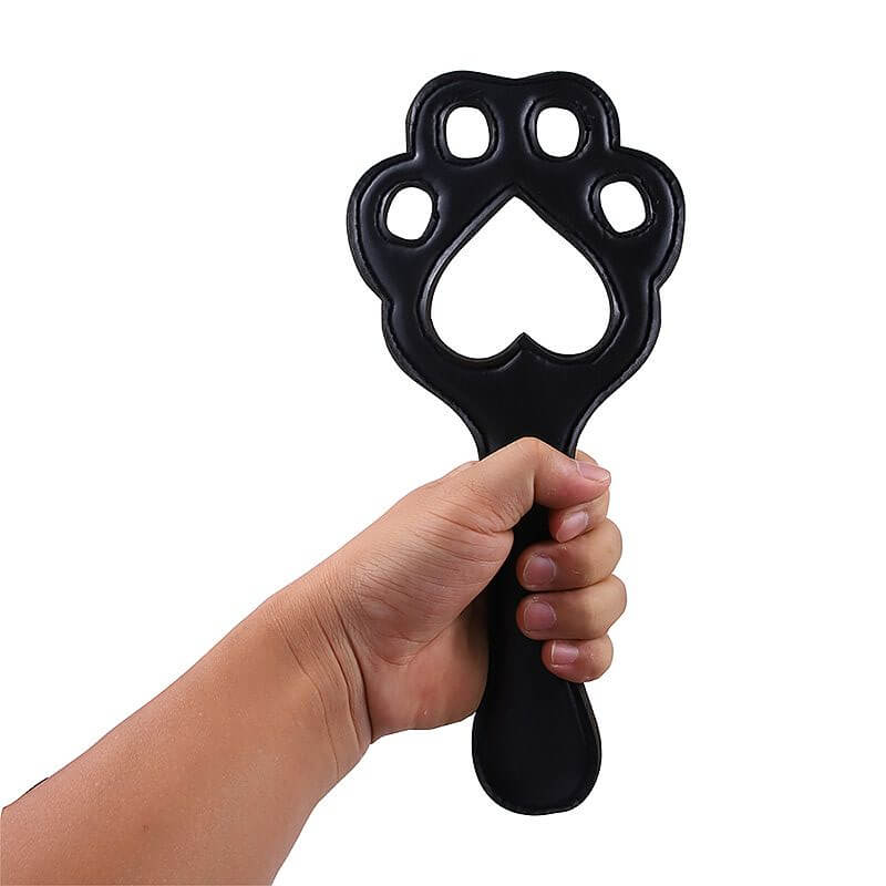 Spanking Paddle - Palmatória Feita em Couro com Formato de Tigre e Base Lisa - 27,5 cm - 6