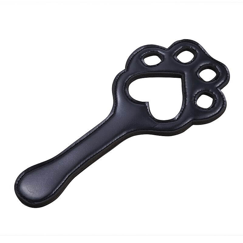 Spanking Paddle - Palmatória Feita em Couro com Formato de Tigre e Base Lisa - 27,5 cm - 5
