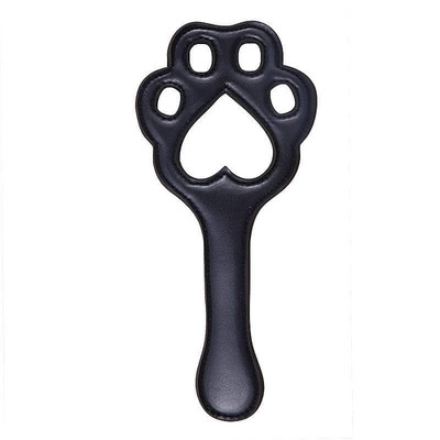 Foto 2 do produto Spanking Paddle - Palmatória Feita em Couro com Formato de Tigre e Base Lisa - 27,5 cm