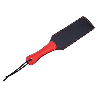 Foto 2 do produto Spanking Paddle - Palmatória Feita em Couro Sintético com Alça e Cabo Vermelho - 32 cm