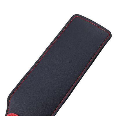 Foto 3 do produto Spanking Paddle - Palmatória Feita em Couro Sintético com Alça e Cabo Vermelho - 32 cm