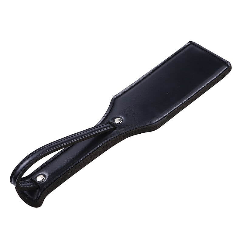 Spanking Paddle - Palmatória Feita em Couro Sintético com Suporte para Mão - 30,5 cm - 2