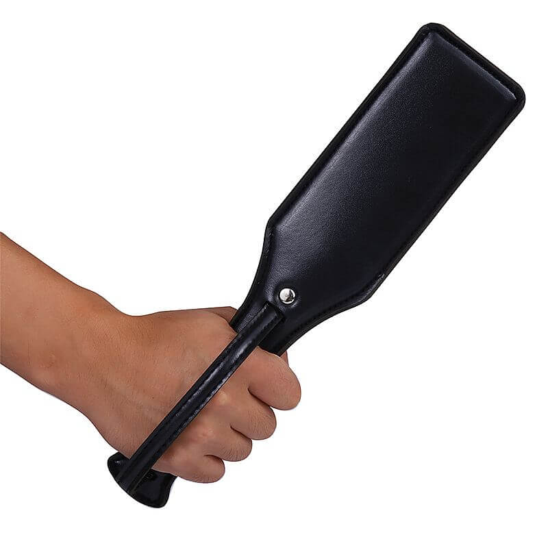 Spanking Paddle - Palmatória Feita em Couro Sintético com Suporte para Mão - 30,5 cm - 5