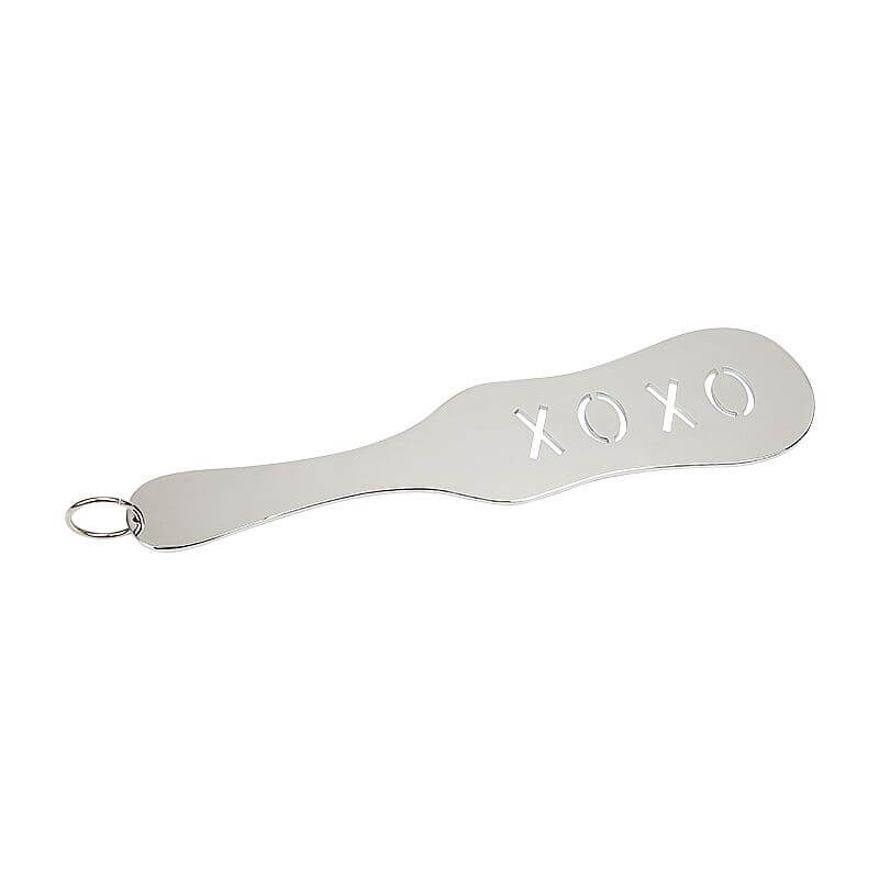 Spanking Paddle XOXO - Palmatória Feita em Aço com Anel de Segurança - 31 cm - 4