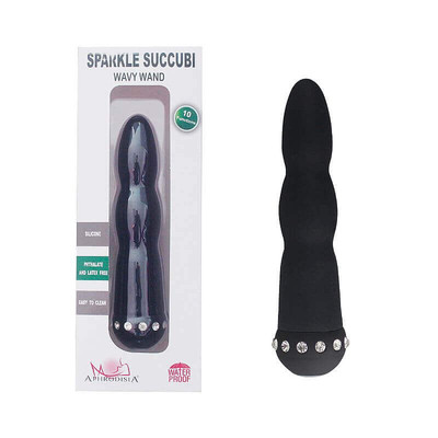 Foto 1 do produto Sparkle Succubi Wavy Wand - Vibrador com 10 Modos de Vibração - 14,2 x 3 cm | Cor: Preto