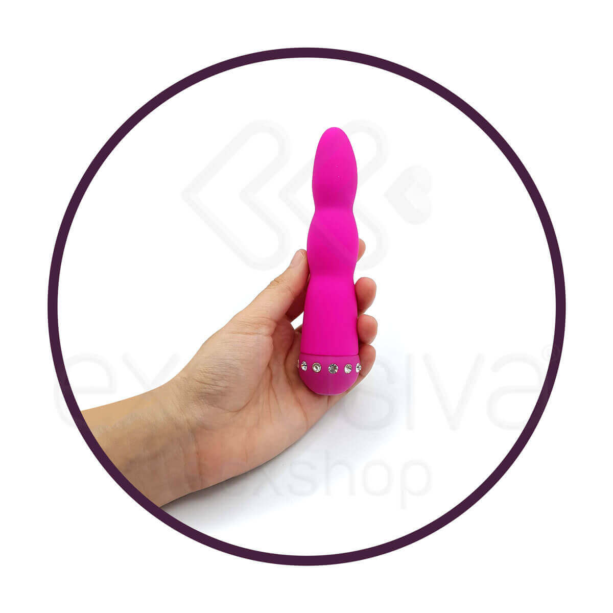 Sparkle Succubi Wavy Wand - Vibrador com 10 Modos de Vibração - 14,2 x 3 cm | Cor: Rosa - 3