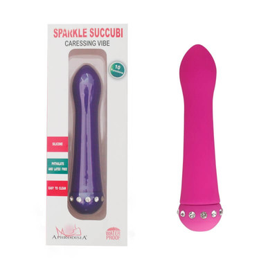 Foto 1 do produto Sparkle Sucubbi - Vibrador em Silicone com 10 Modos de Vibração e Detalhe de Strass - 11,5 x 3 cm  | Cor: Rosa