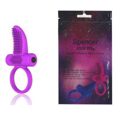 Foto 1 do produto Spencer Cock Ring - Anel Peniano com Textura Estimuladora e Vibração Única - 9 x 3 cm | Cor: Roxo