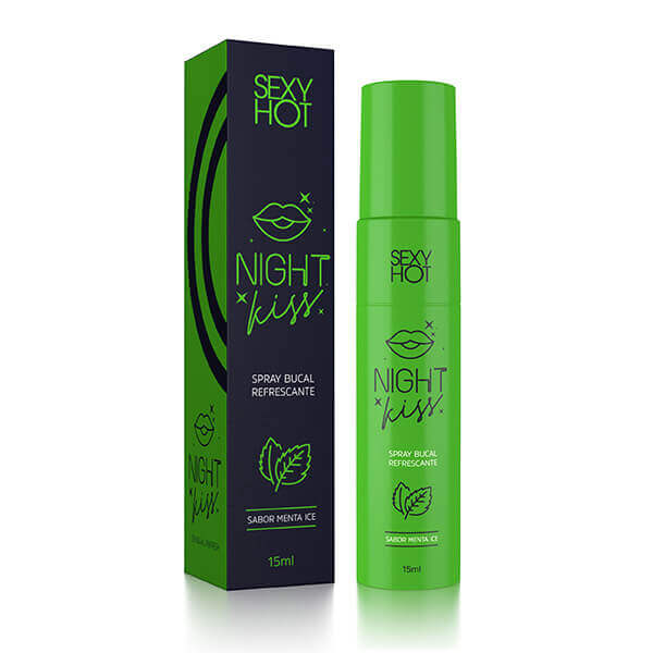 Spray Bucal Refrescante para Sexo Oral - Sexy Hot Night Kiss - 15ml | Disponível em 2 Aromas - 3