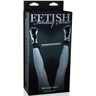 Foto 3 do produto Spreader Bar - Separador de Pernas em Metal com Tornozeleira Preta e Fivelas de Ajuste - 26 x 2,5 cm