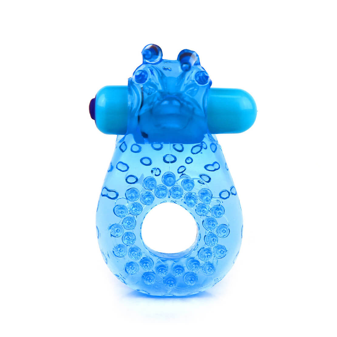 Spring - Anel Peniano com Estimulador de Clitóris em Forma de Bicinho com Vibração Única | Cor: Azul - 2
