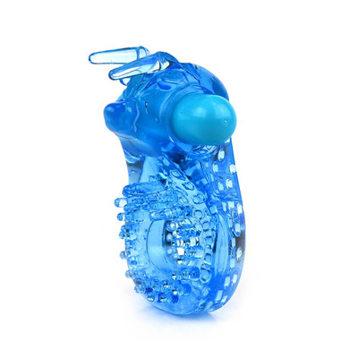 Foto 3 do produto Spring - Anel Peniano com Estimulador de Clitóris em Forma de Bicinho com Vibração Única | Cor: Azul