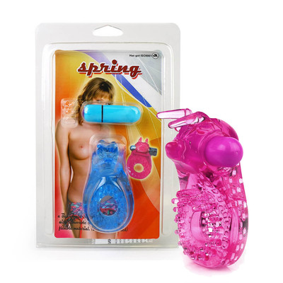 Foto 1 do produto Spring - Anel Peniano com Estimulador de Clitóris em Forma de Bicinho com Vibração Única | Cor: Rosa
