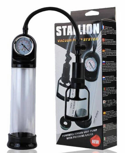 Stallion Vaccum Pump System - Bomba Peniana de Sucção Manual com Manômetro e Manopla - 29 x 7 cm - 1