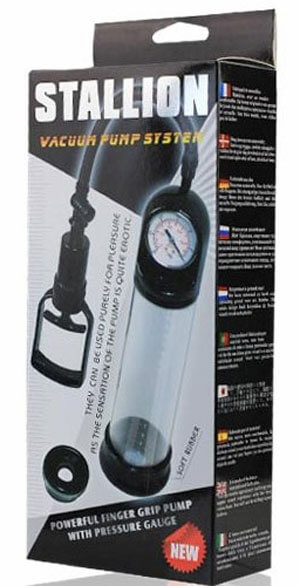 Stallion Vaccum Pump System - Bomba Peniana de Sucção Manual com Manômetro e Manopla - 29 x 7 cm - 2