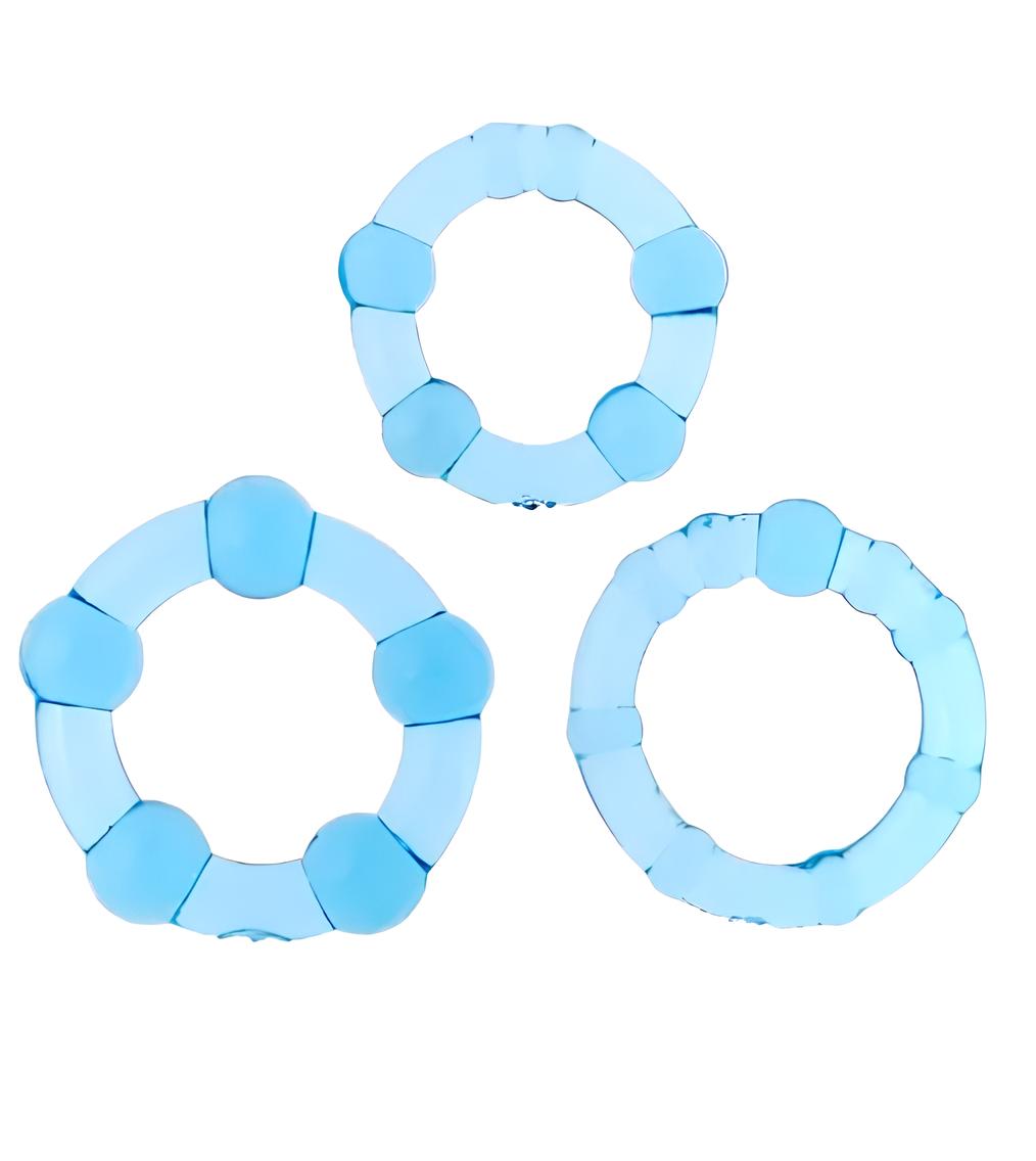 Kit com 3 Anéis Penianos em Tamanhos Diferentes com Esferas Massageadoras - Stay Hard Beaded Cockring | Disponível em 5 Cores - 2