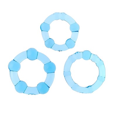 Foto 2 do produto Kit com 3 Anéis Penianos em Tamanhos Diferentes com Esferas Massageadoras - Stay Hard Beaded Cockring | Disponível em 5 Cores