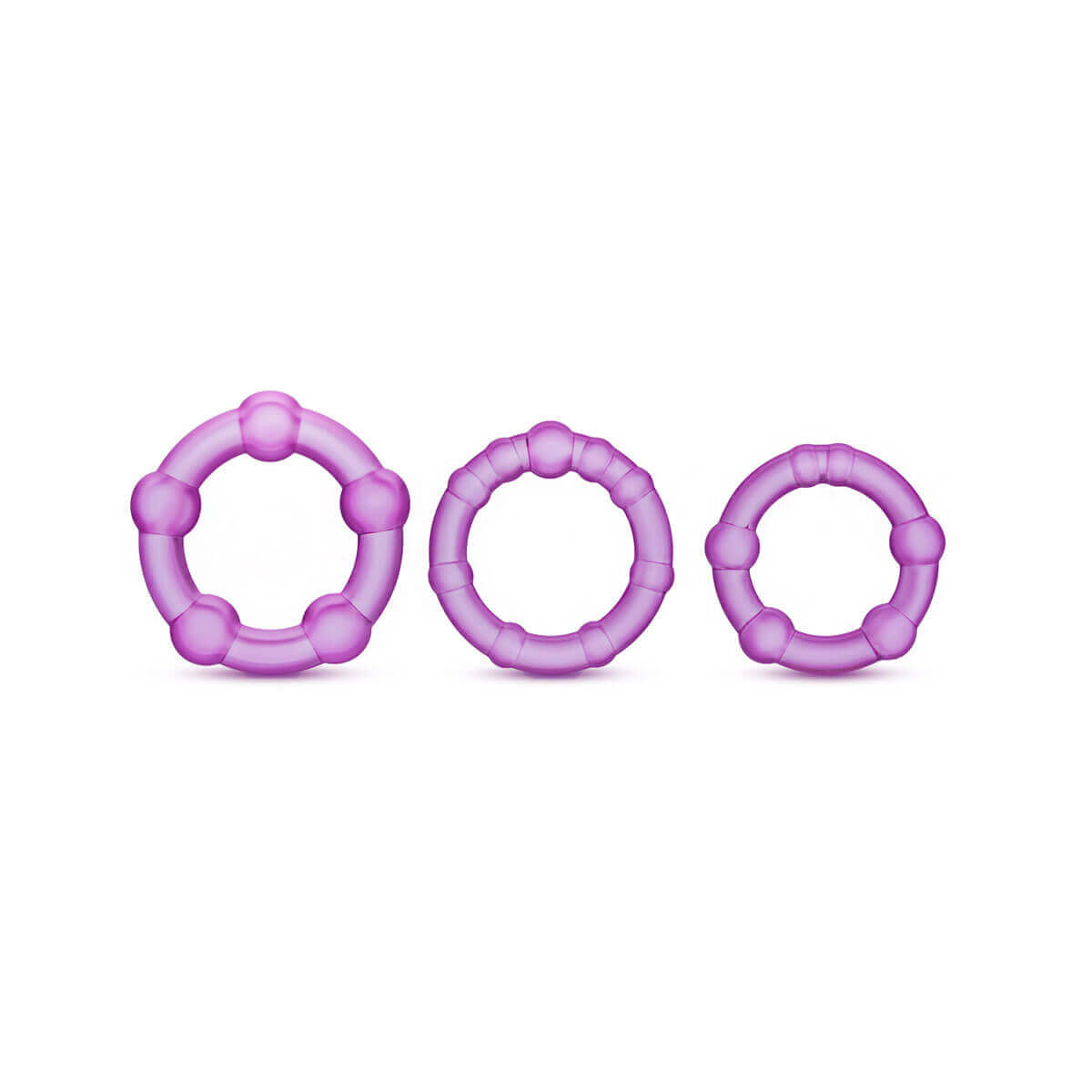 Kit com 3 Anéis Penianos em Tamanhos Diferentes com Esferas Massageadoras - Stay Hard Beaded Cockring | Disponível em 5 Cores - 3