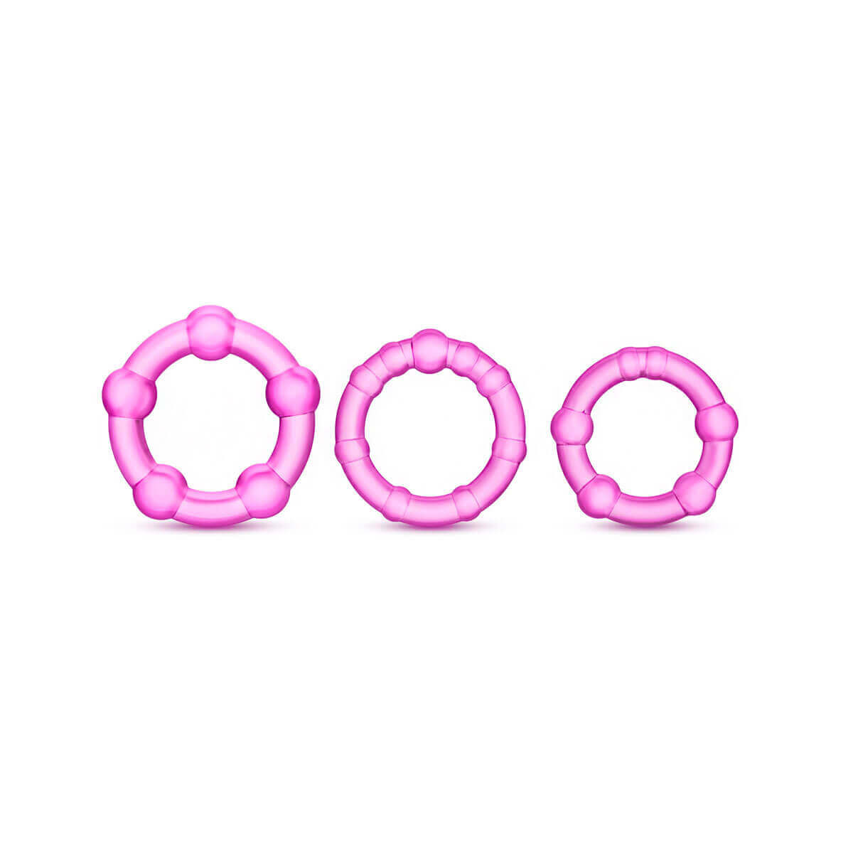 Kit com 3 Anéis Penianos em Tamanhos Diferentes com Esferas Massageadoras - Stay Hard Beaded Cockring | Disponível em 5 Cores - 4