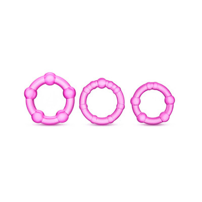 Foto 4 do produto Kit com 3 Anéis Penianos em Tamanhos Diferentes com Esferas Massageadoras - Stay Hard Beaded Cockring | Disponível em 5 Cores