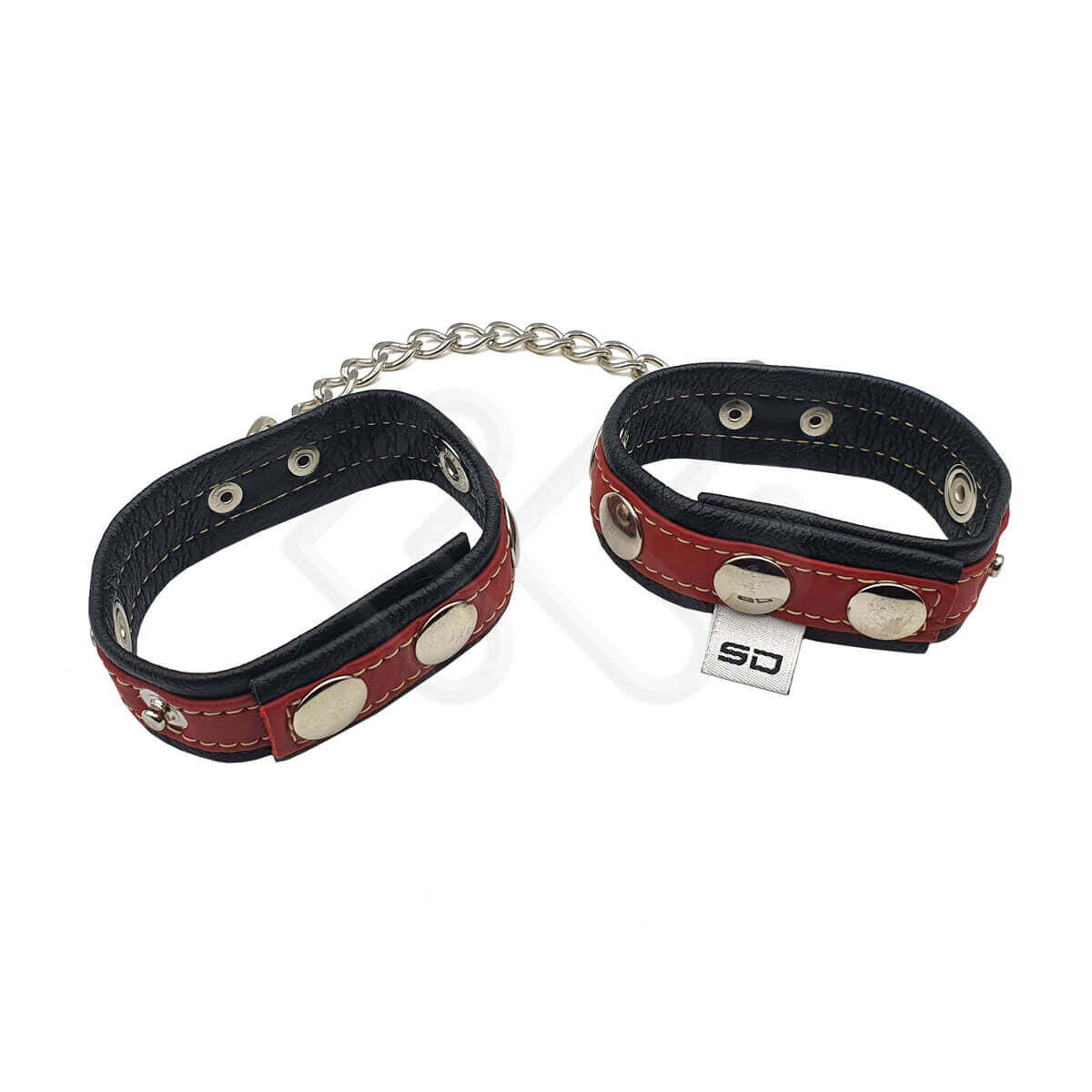 Steves Designer -Algema em Couro Sintético com Botão de Pressão - Tamanho Único | Cor: Preto com Detalhe Vermelho - 2