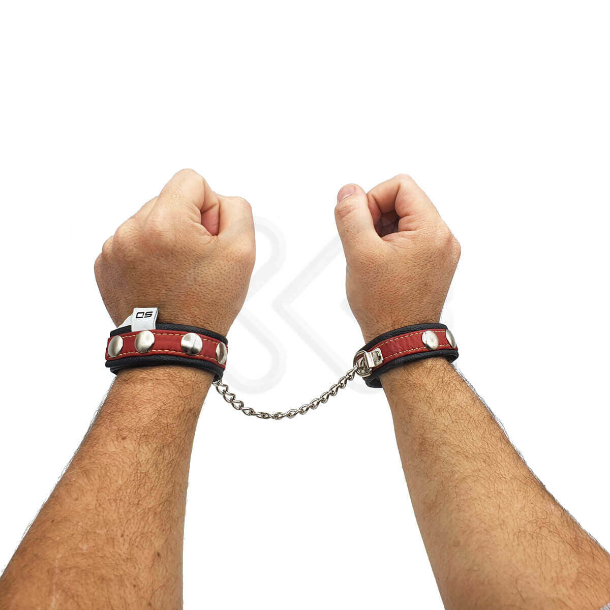 Steves Designer -Algema em Couro Sintético com Botão de Pressão - Tamanho Único | Cor: Preto com Detalhe Vermelho - 3