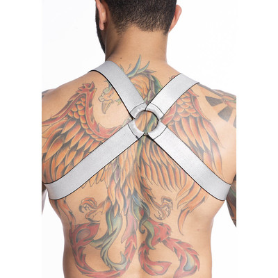 Foto 2 do produto Steves Designer - Arreio Harness em Elástico Bicolor com Argola de Metal