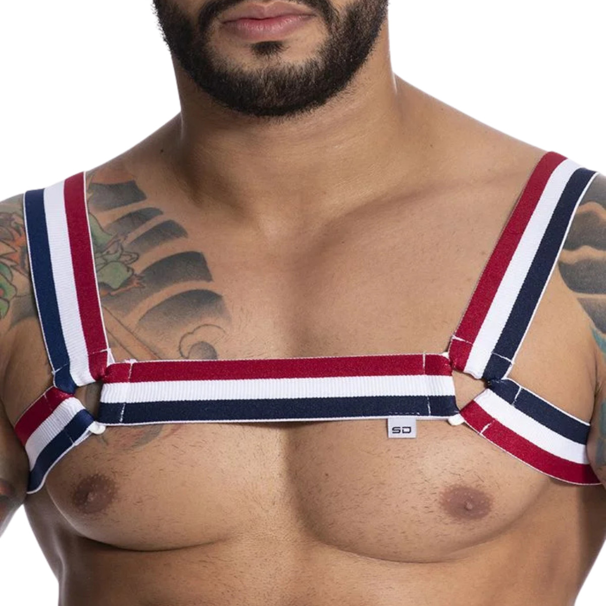 Arreio Harness Masculino em Elástico com Detalhes de Triângulo - Steves Designer | Disponível em 3 Cores - 3