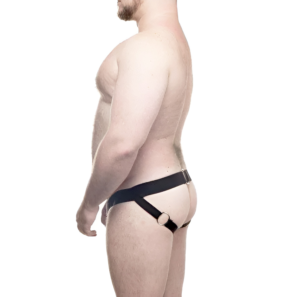 Cueca JockStrap em Cirrê com Argolas - Steves Designer Big Man | Tamanho Plus Size - 2