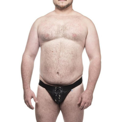 Steves Designer Big Man - Cueca JockStrap Tapa Sexo em Cirrê com Ilhós | Plus Size