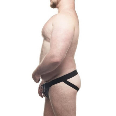 Steves Designer Big Man - Cueca JockStrap Tapa Sexo em Cirrê com Ilhós | Plus Size