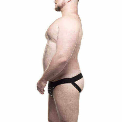 Steves Designer Big Man- Cueca JockStrap Tapa Sexo com Rebites  | Plus Size