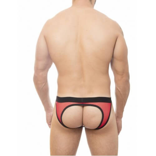 Steves Designer - Cueca com Abertura nas Nádegas em Tule | Cor: Vermelho - 3