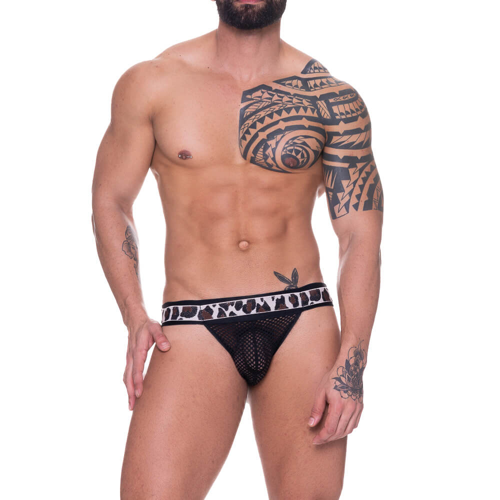Cueca JockStrap em Arrastão com Elástico Personalizado - Steves Designer | Tamanho Único - 2