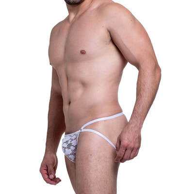 Foto 2 do produto Steves Designer - Cueca em Arrastão com Tira Dupla - Tamanho Único