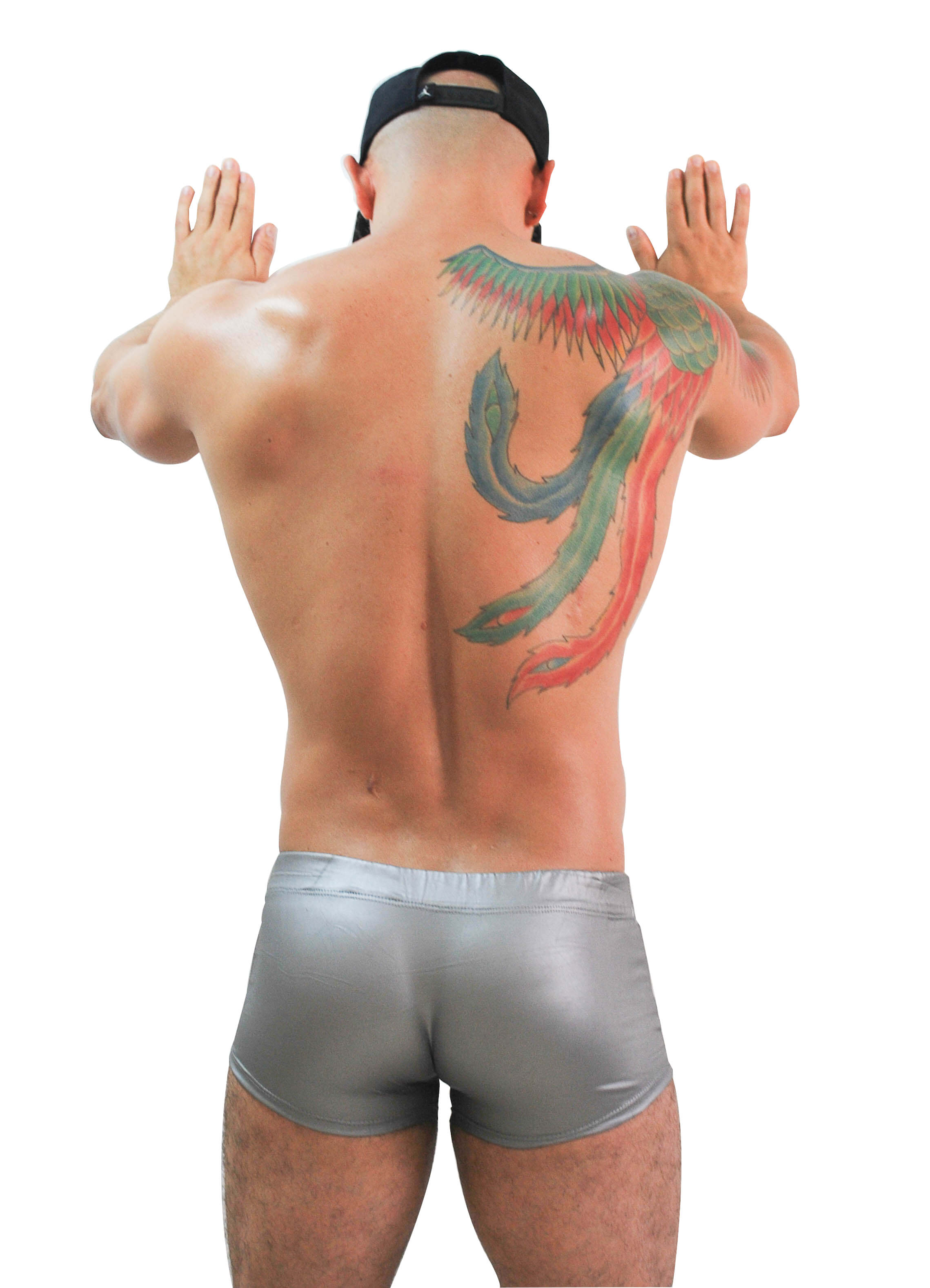 Steves Designer - Cueca Boxer em Couro Sintético | Cor: Prata - 2