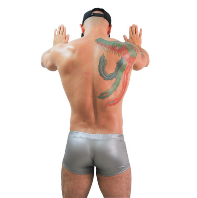 Foto 2 do produto Steves Designer - Cueca Boxer em Couro Sintético | Cor: Prata