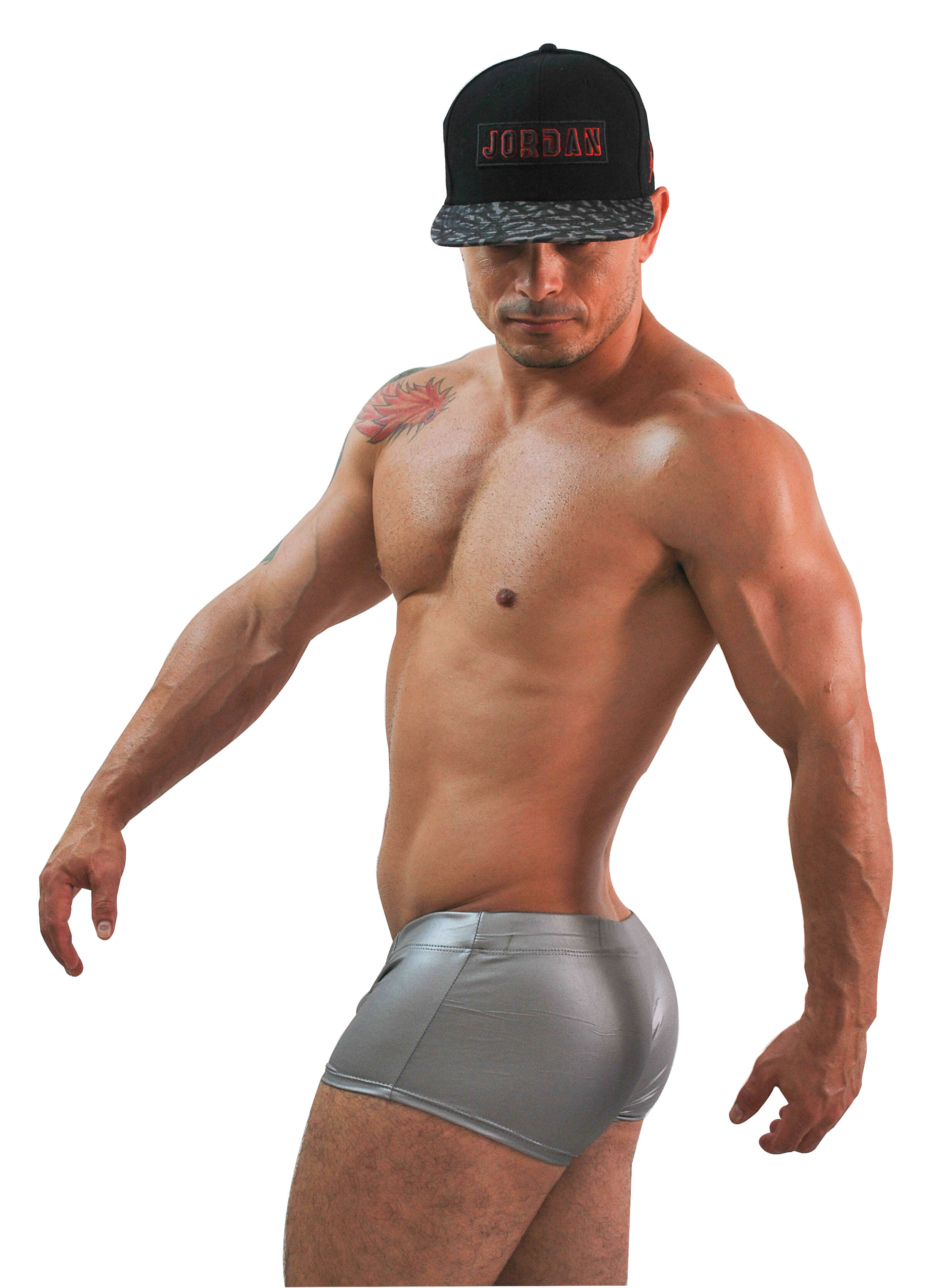 Steves Designer - Cueca Boxer em Couro Sintético | Cor: Prata - 3