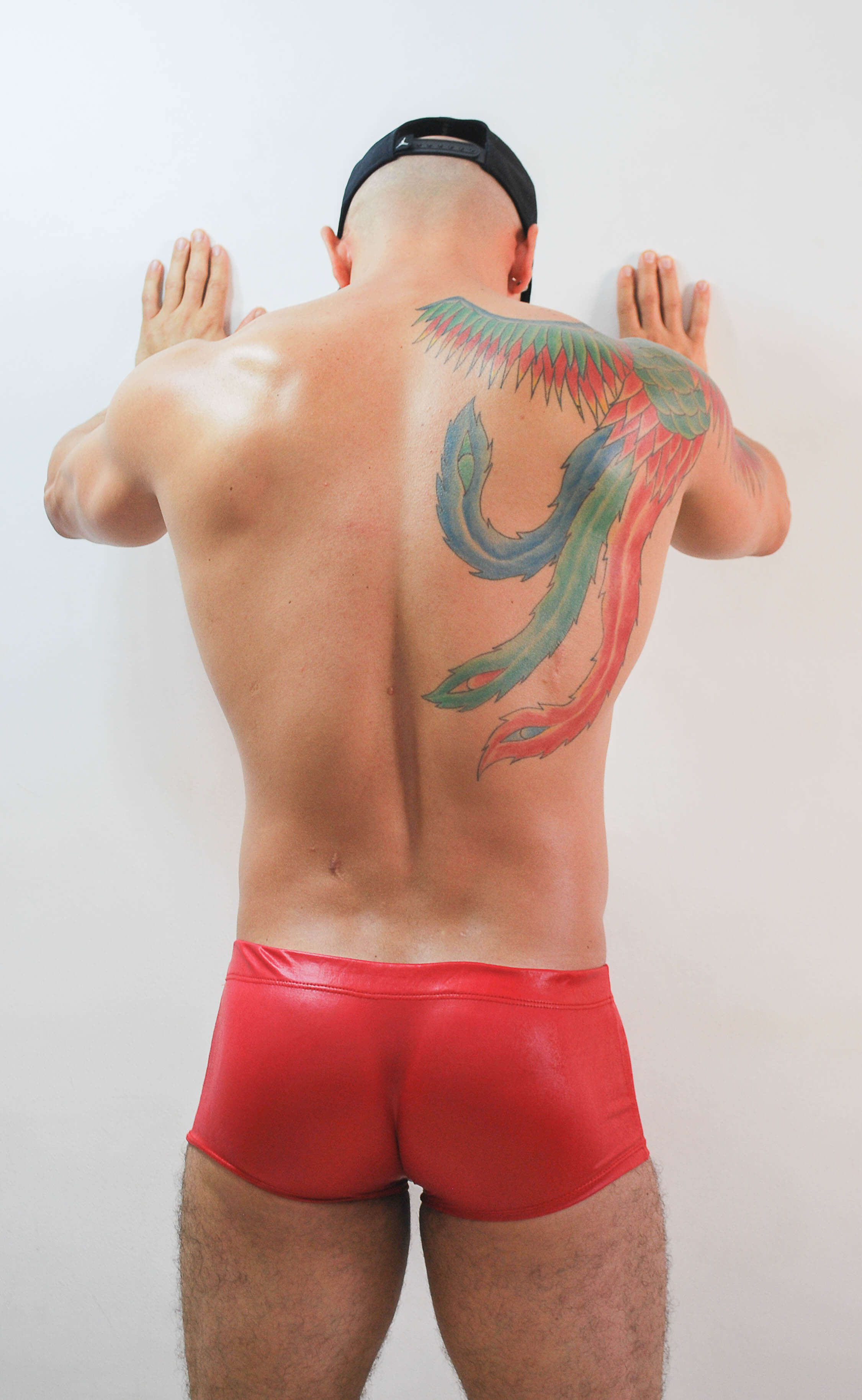 Steves Designer - Cueca Boxer em Couro Sintético | Cor: Vermelho - 3