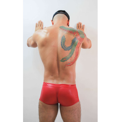 Foto 3 do produto Steves Designer - Cueca Boxer em Couro Sintético | Cor: Vermelho