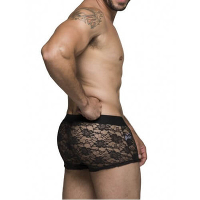 Foto 3 do produto Steves Designer - Cueca Boxer em Tule com Renda Floral