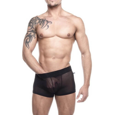 Steves Designer - Cueca Boxer em Tule Transparente | Cor: Preto
