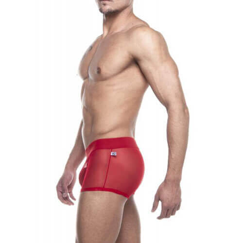 Steves Designer - Cueca Boxer em Tule Transparente | Cor: Vermelho - 3