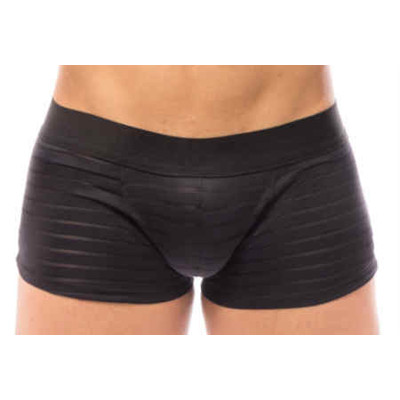 Foto 2 do produto Steves Designer - Cueca Boxer em Tule Transparente Listrado | Cor: Preto