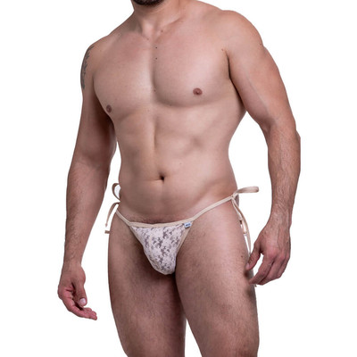 Foto 1 do produto Steves Designer - Cueca Fio Dental em Renda com Cordão de Pérolas