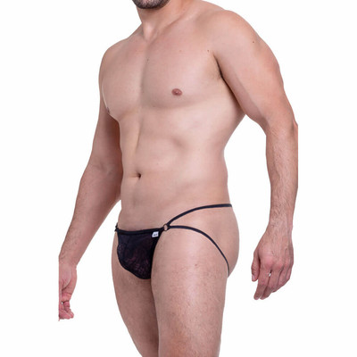 Foto 2 do produto Steves Designer - Cueca Fio Dental em Renda com Tiras Elásticas | Tamanho Único