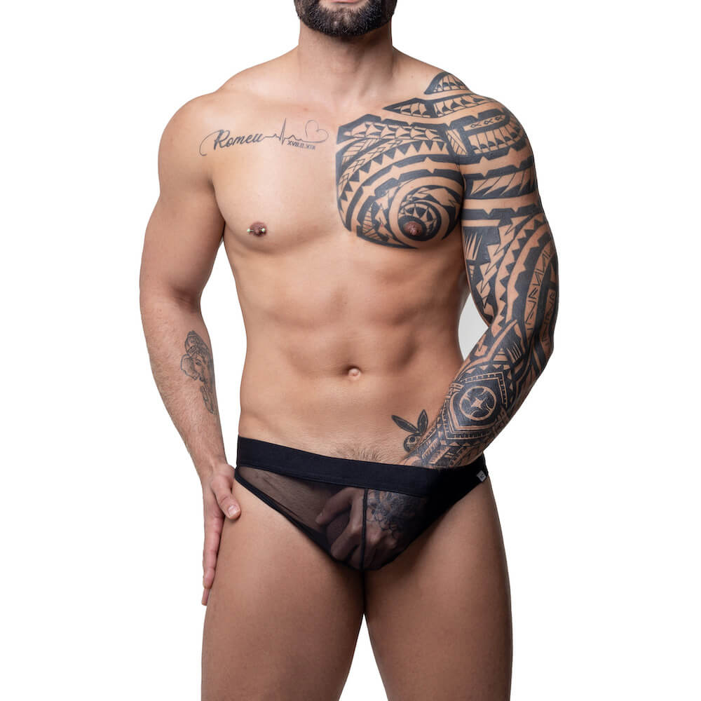 Cueca Fio Dental Slip em Tule com Elástico Duplo e Fio Dental - Steves Designer | Tamanho Único - 1